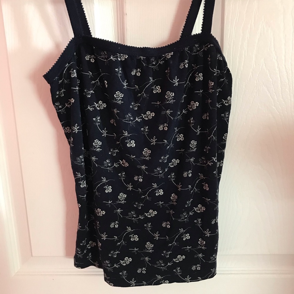 Vintage Navy Floral Esprit Tank (Bundle Item Only)